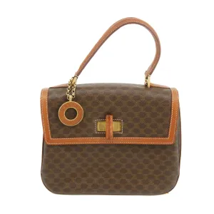Celine Vintage Macadam Brown PVC Top Handle Handbag  #3170