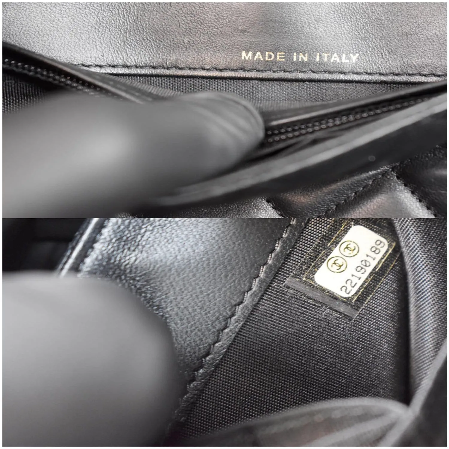 CHANEL Boy Woc Lambskin Leather Wallet On Chain Clutch Bag Black