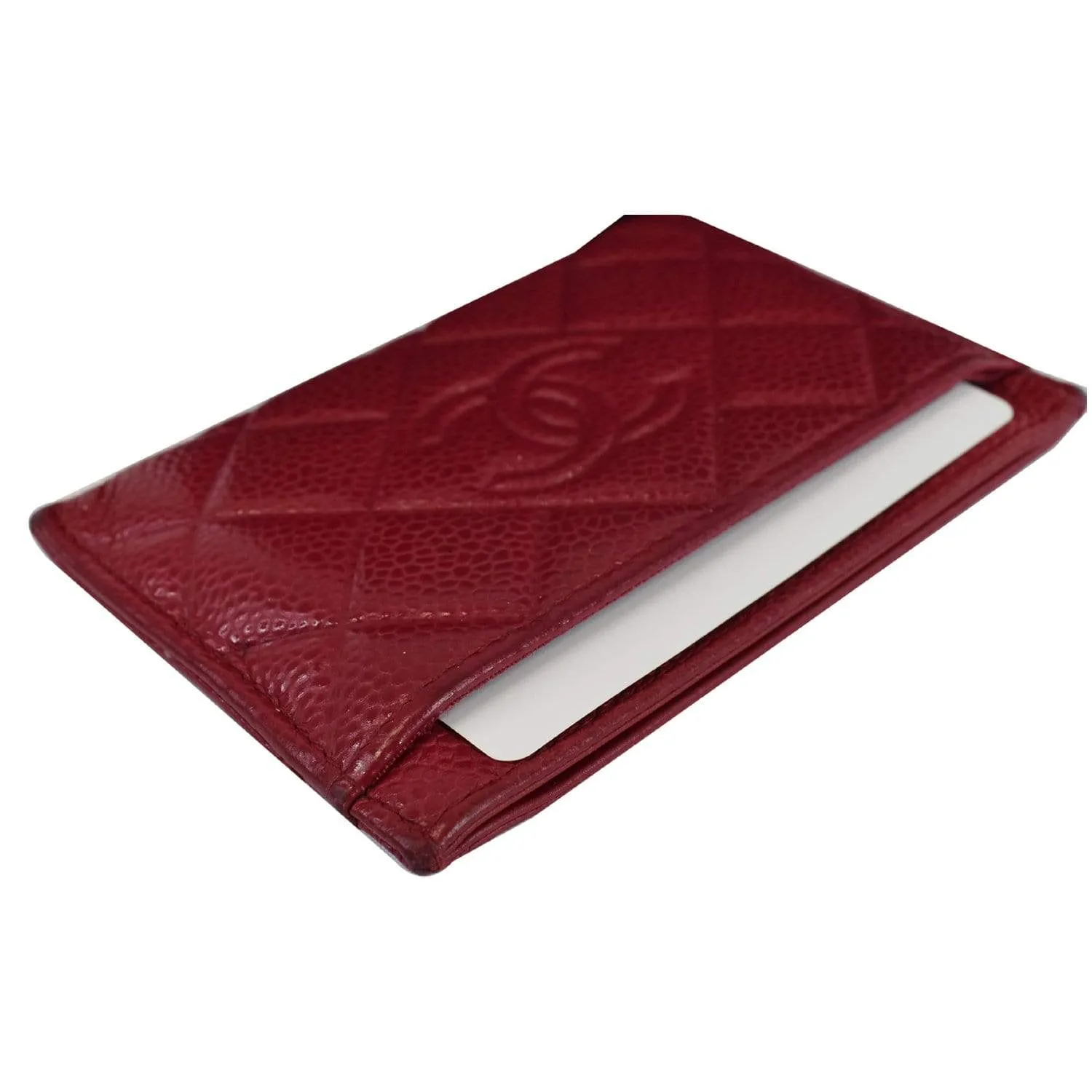 CHANEL CC Card Holder Caviar Leather Case Hot Pink - Final Sale