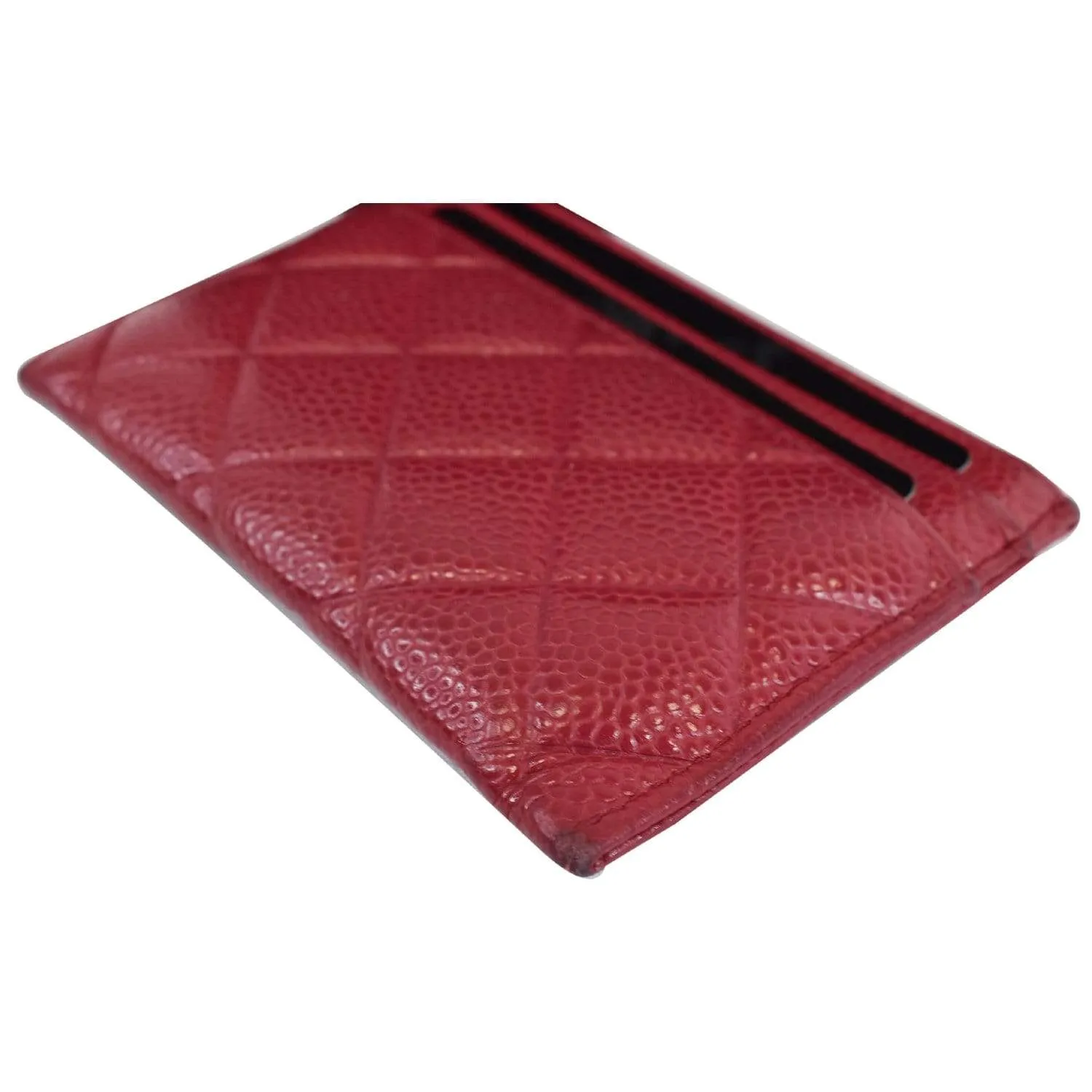 CHANEL CC Card Holder Caviar Leather Case Hot Pink - Final Sale