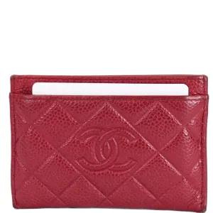 CHANEL CC Card Holder Caviar Leather Case Hot Pink - Final Sale