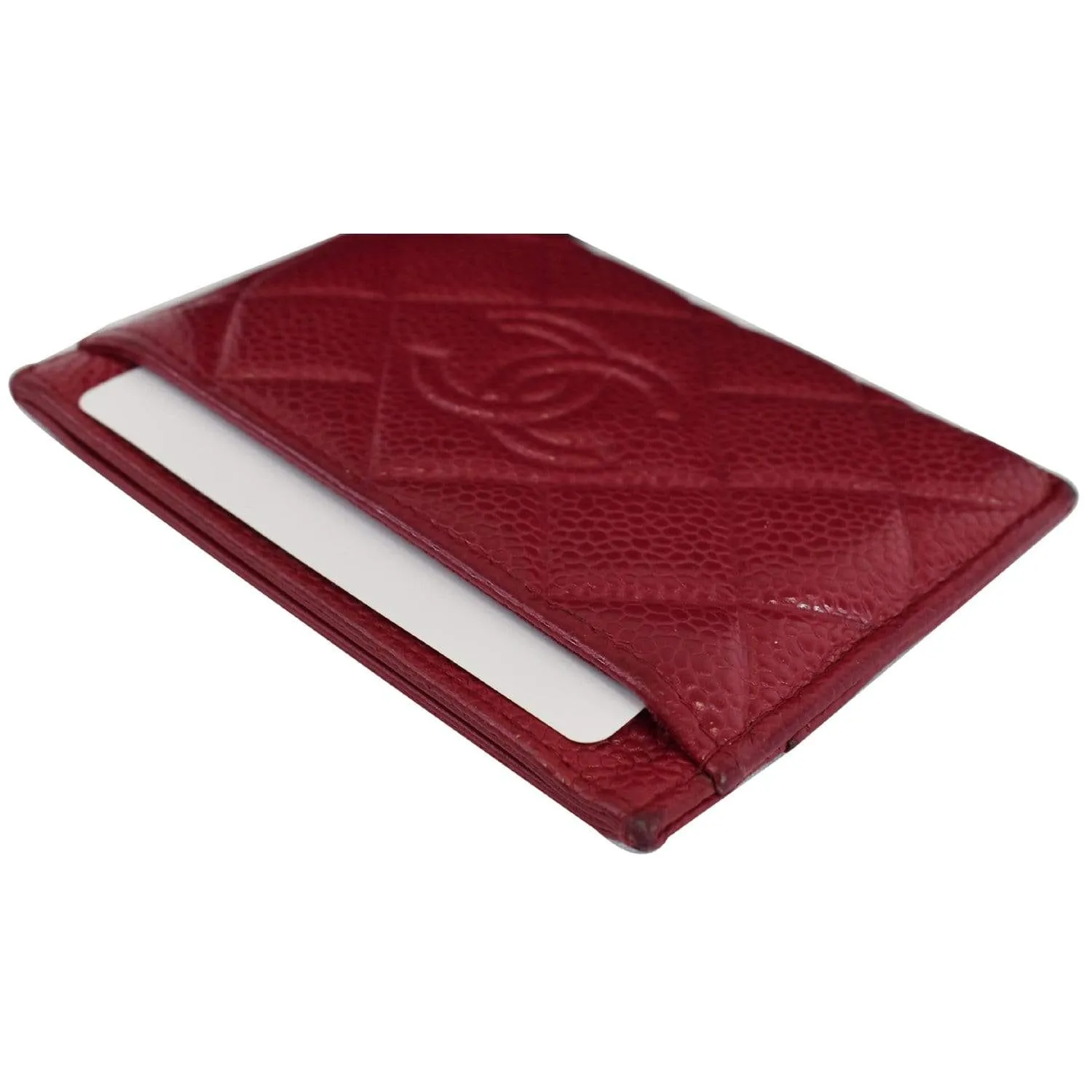 CHANEL CC Card Holder Caviar Leather Case Hot Pink - Final Sale