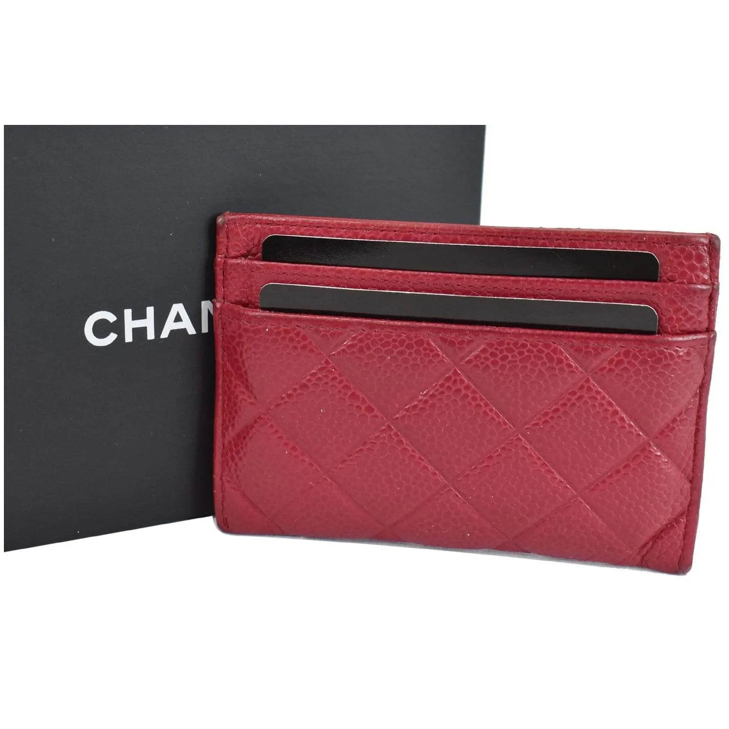 CHANEL CC Card Holder Caviar Leather Case Hot Pink - Final Sale