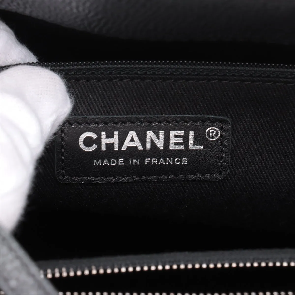 Chanel Coco Mark Caviar Skin Chain Tote Bag Black Gunmetal Fittings 22140581 #2437