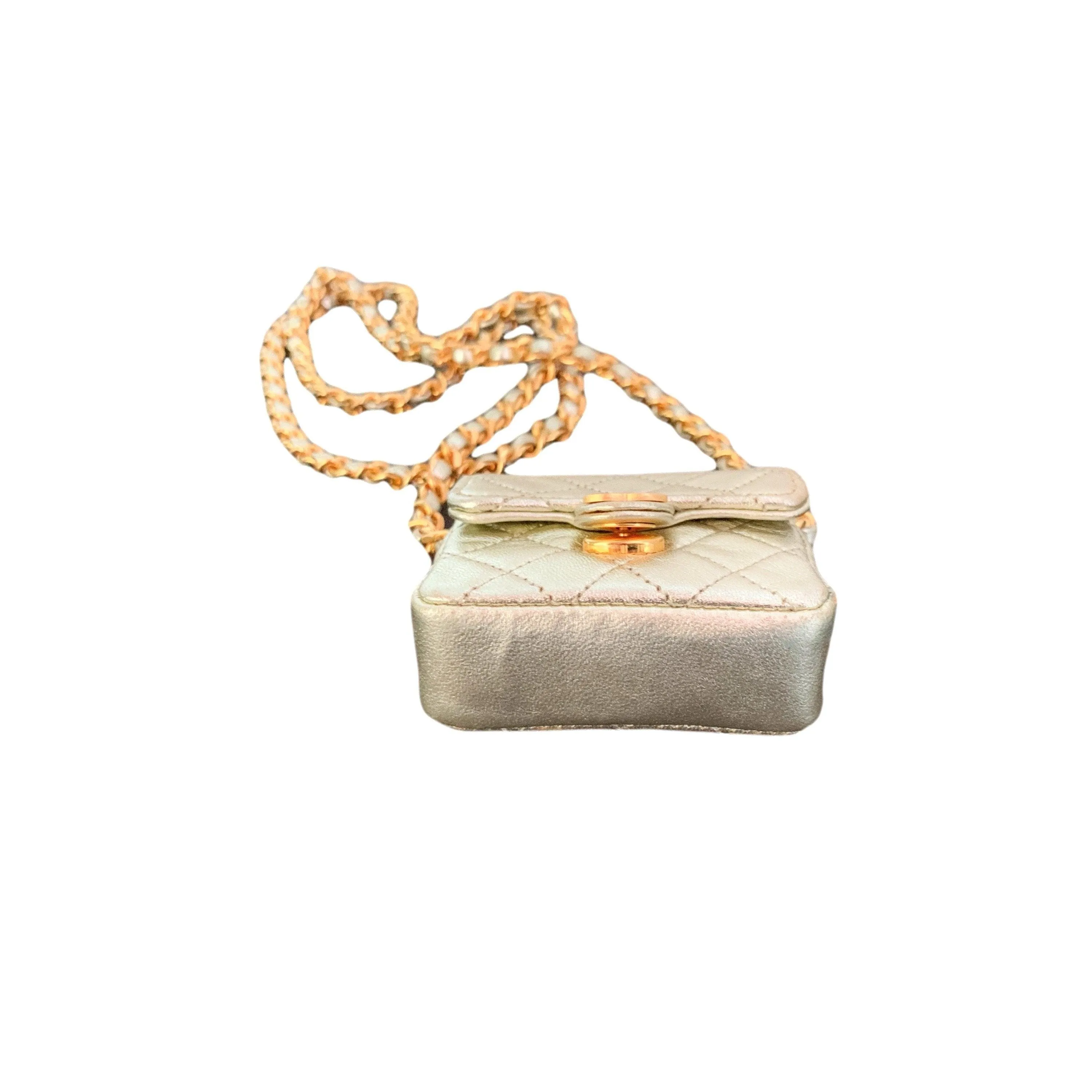 Chanel Gold Micro Chain Bag