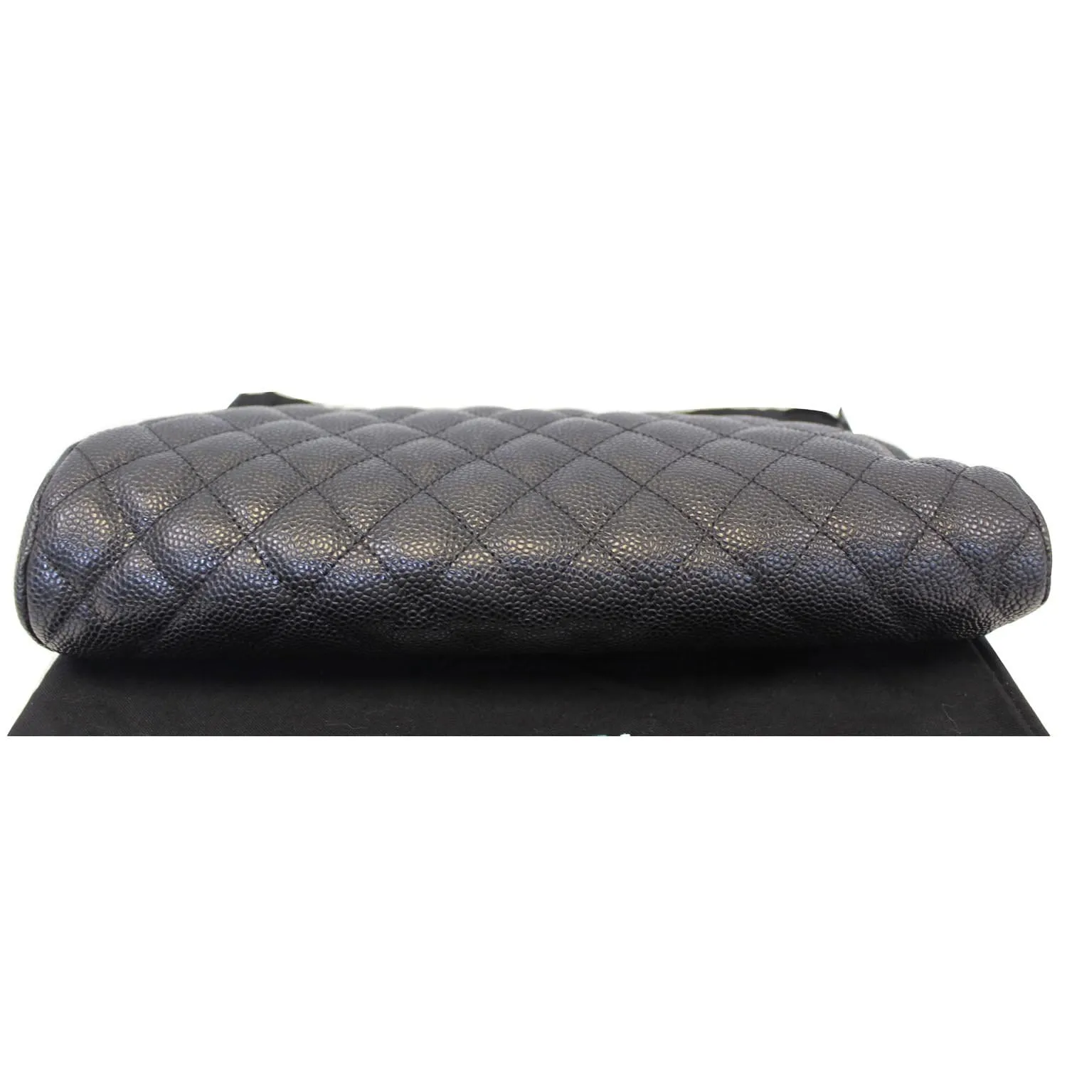 CHANEL Timeless Caviar Quilted Leather Clutch Black