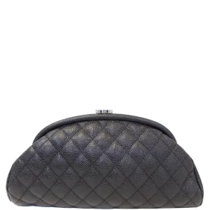 CHANEL Timeless Caviar Quilted Leather Clutch Black