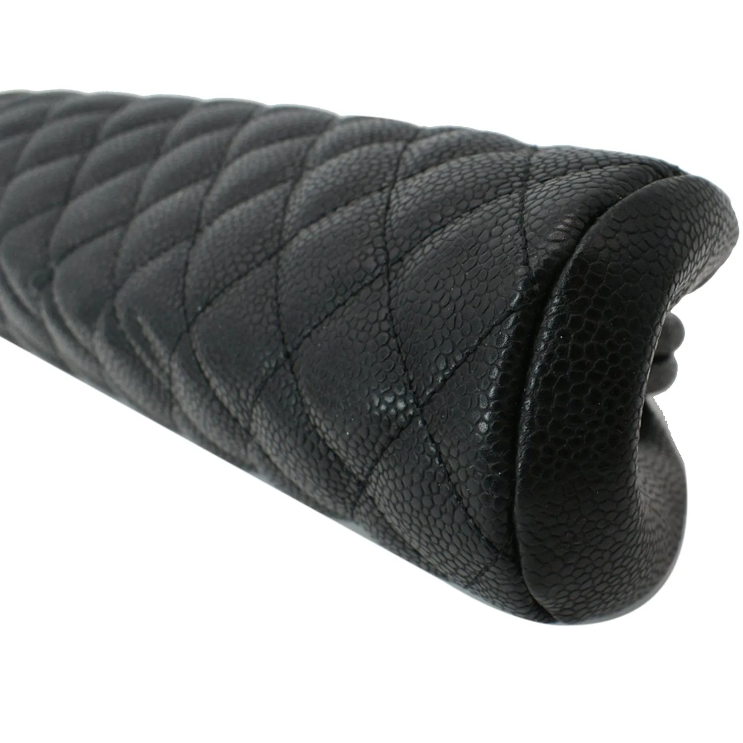 CHANEL Timeless Caviar Quilted Leather Clutch Black
