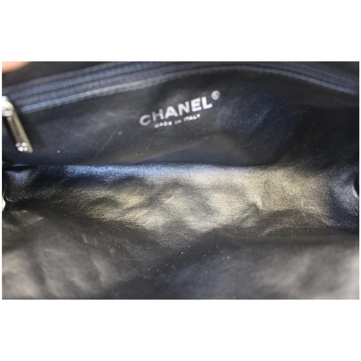 CHANEL Timeless Caviar Quilted Leather Clutch Black