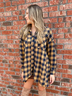 Check My Schedule Tunic: Tan/Navy
