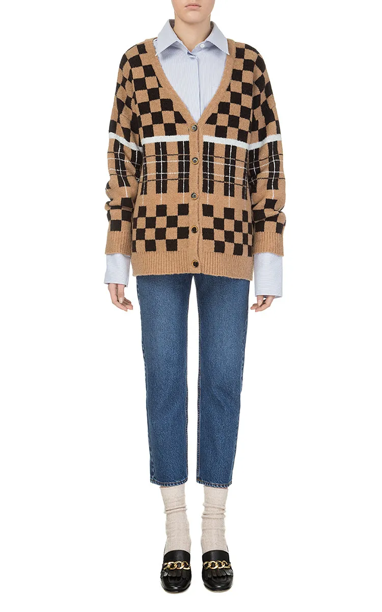Checked Cardigan