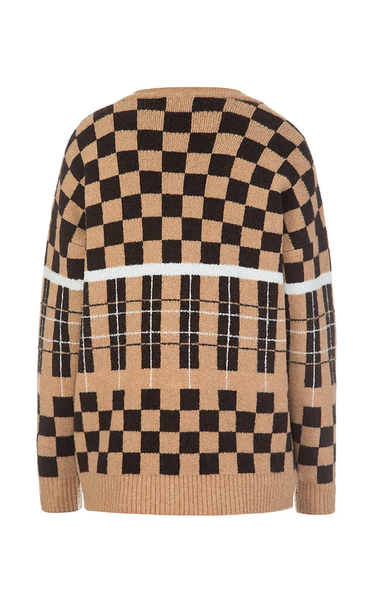 Checked Cardigan