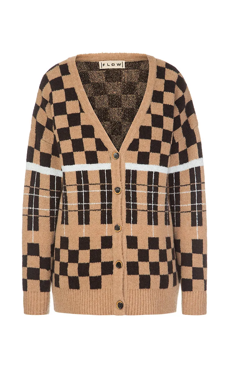 Checked Cardigan