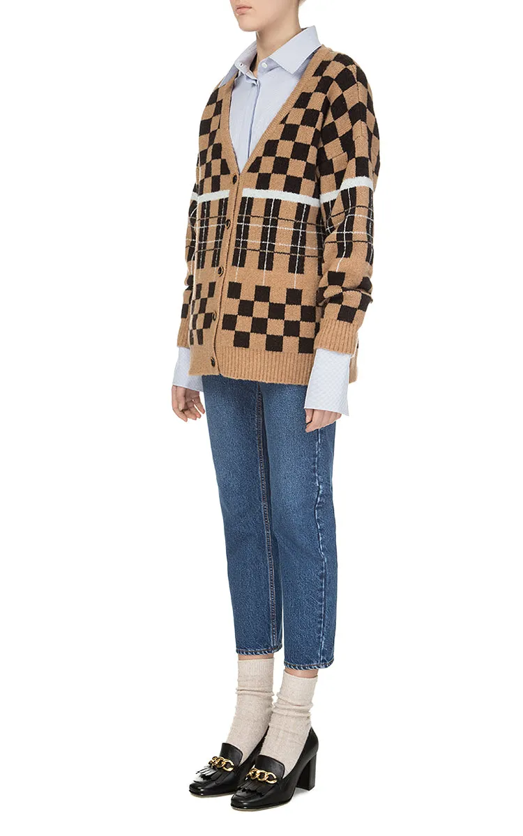 Checked Cardigan