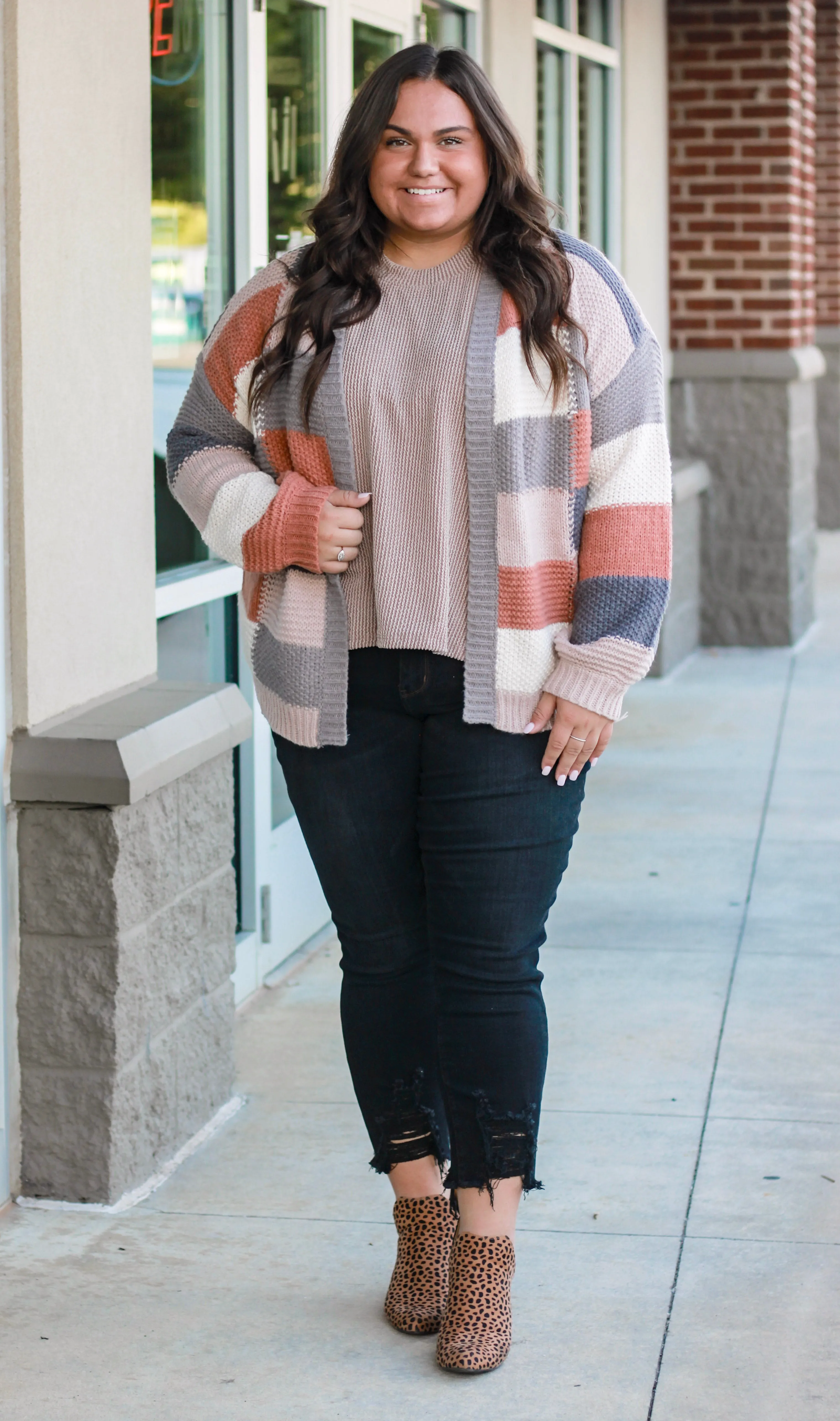 Checked Into Fall Sweater Cardigan