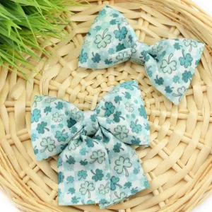 Checked Shamrock Dog Collar Bow