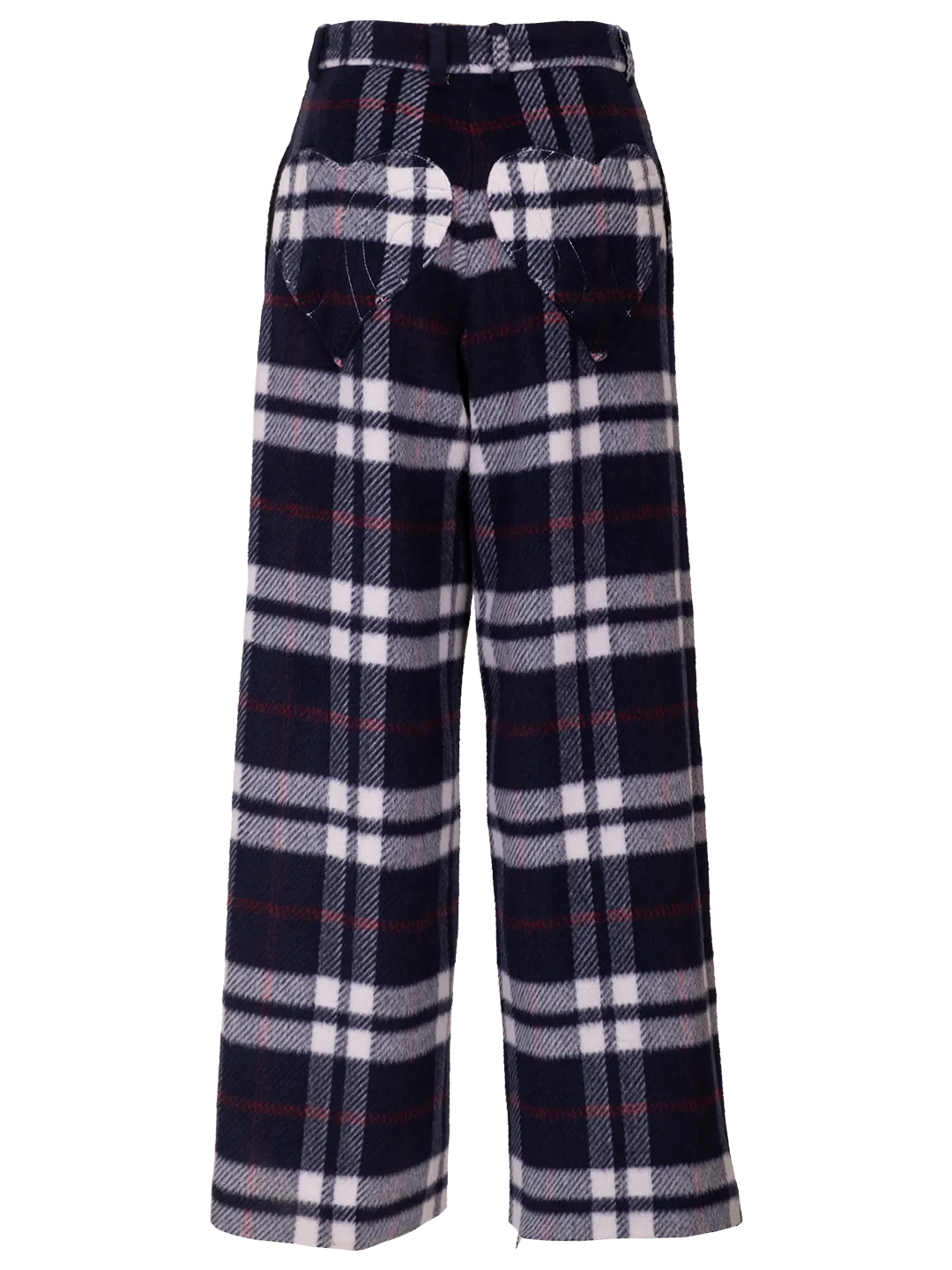 Checked Wool Trousers With Heart Pockets