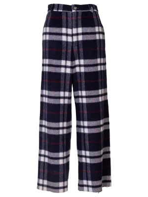 Checked Wool Trousers With Heart Pockets