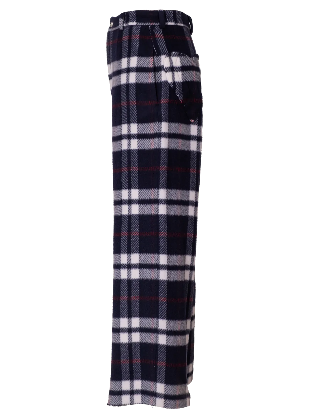 Checked Wool Trousers With Heart Pockets