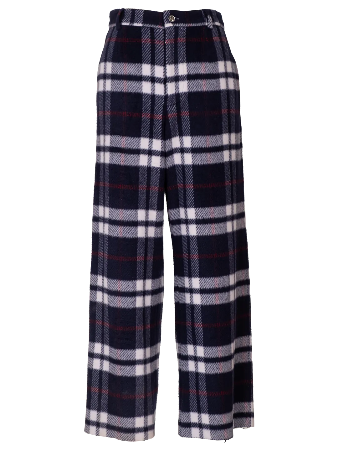 Checked Wool Trousers With Heart Pockets
