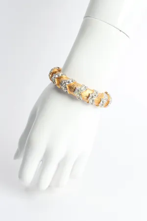 Chevron Rhinestone Mixed Metal Bracelet I