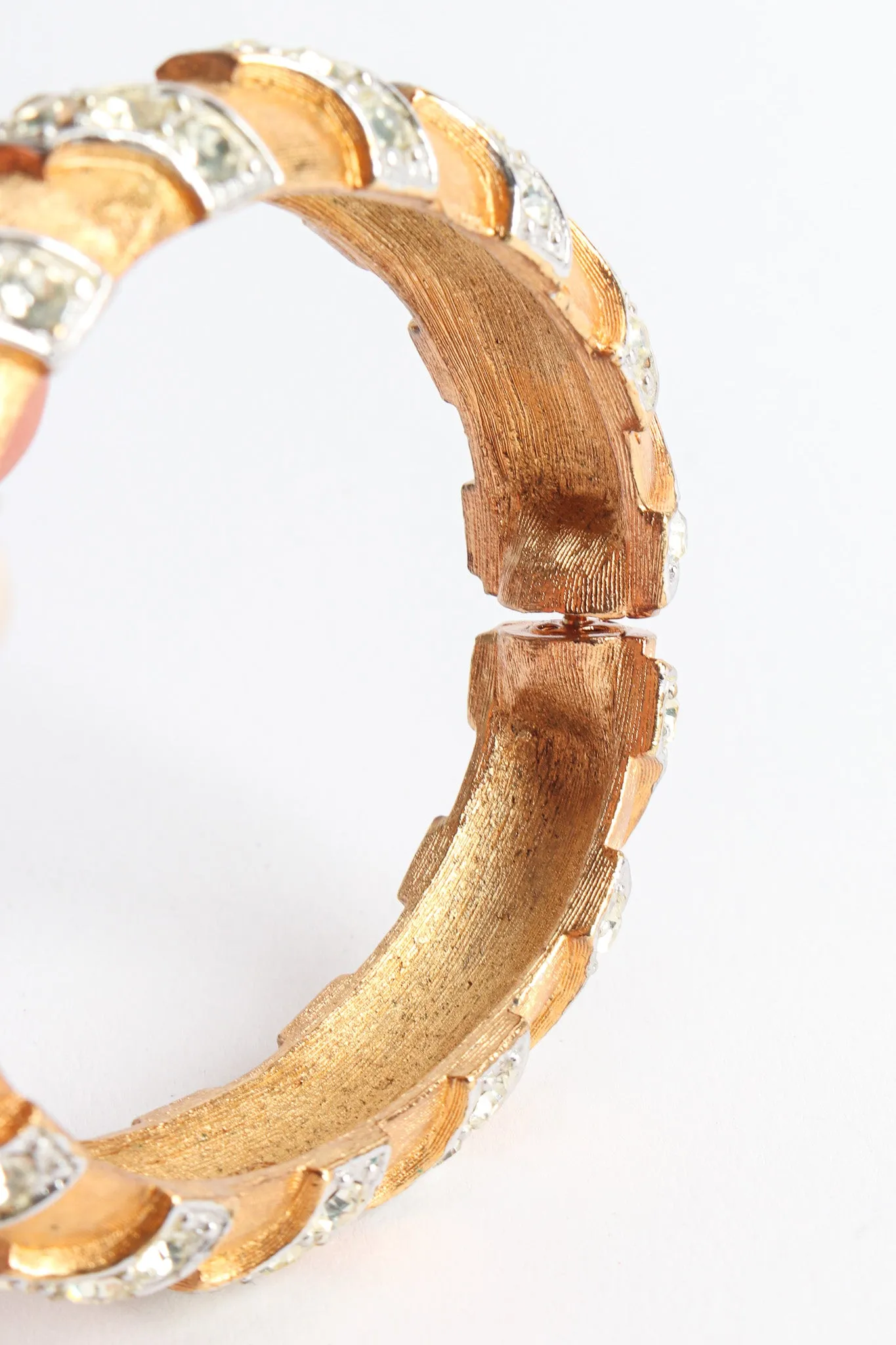 Chevron Rhinestone Mixed Metal Bracelet I