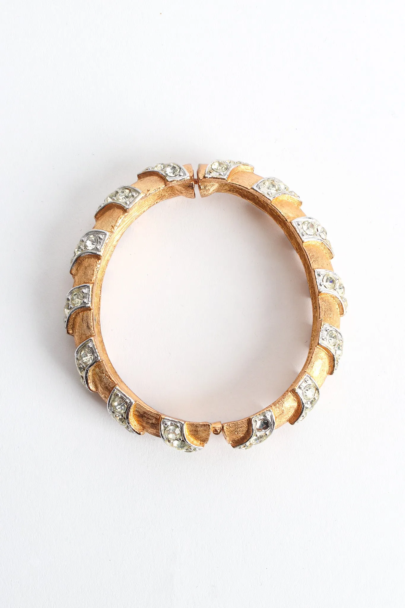 Chevron Rhinestone Mixed Metal Bracelet I