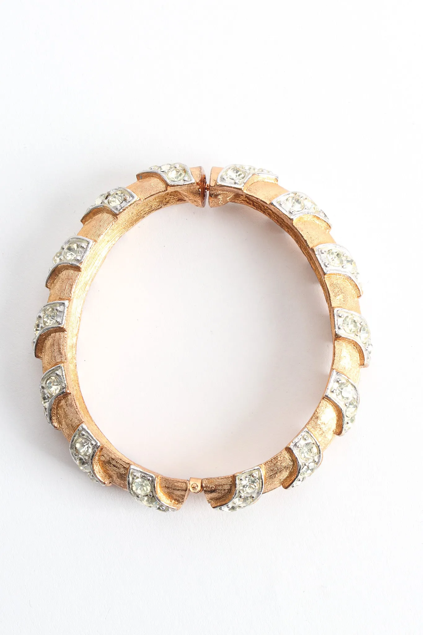 Chevron Rhinestone Mixed Metal Bracelet I