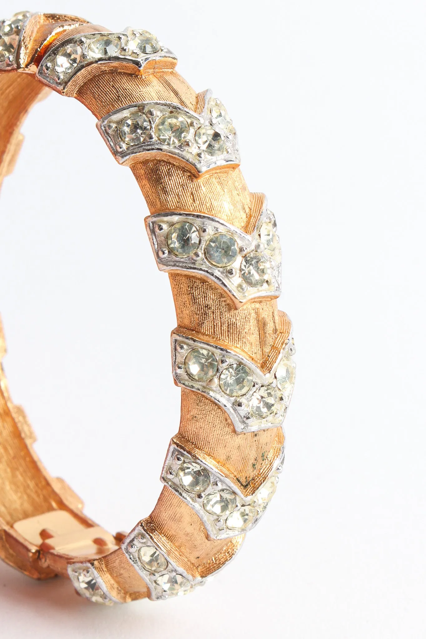 Chevron Rhinestone Mixed Metal Bracelet I