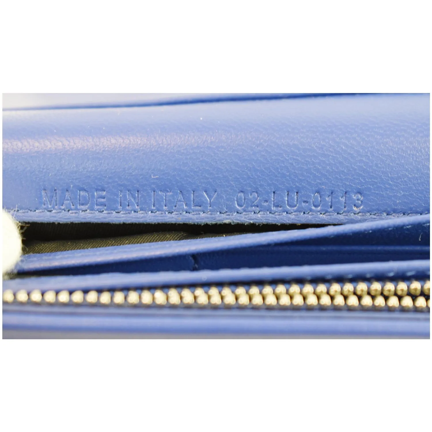 CHRISTIAN DIOR Cannage Lady Dior Charm Leather Wallet Blue - Last Call