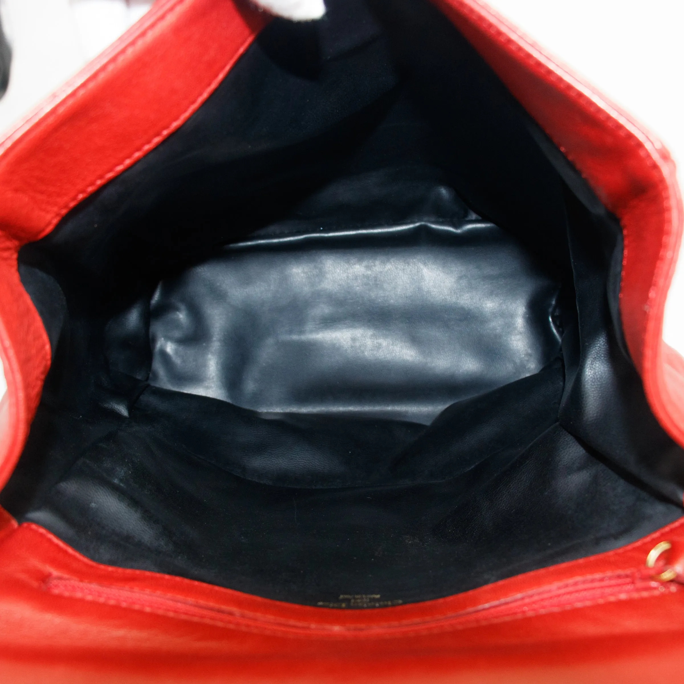 Christian Dior CD Red Leather Vintage Handbag  #3446
