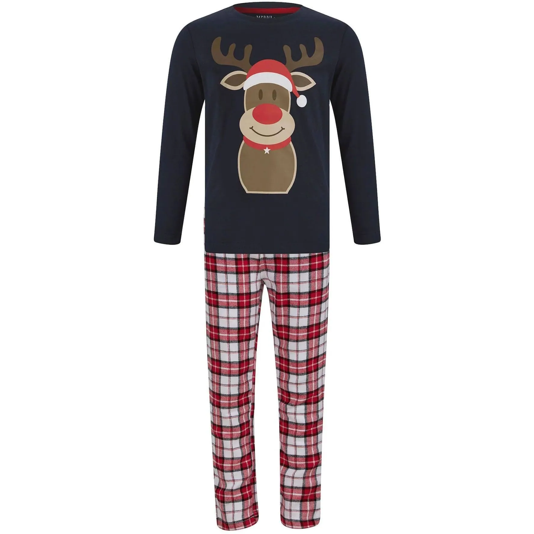 Christmas 2 Piece Rudolph Boys Christmas Pyjama Set - Navy