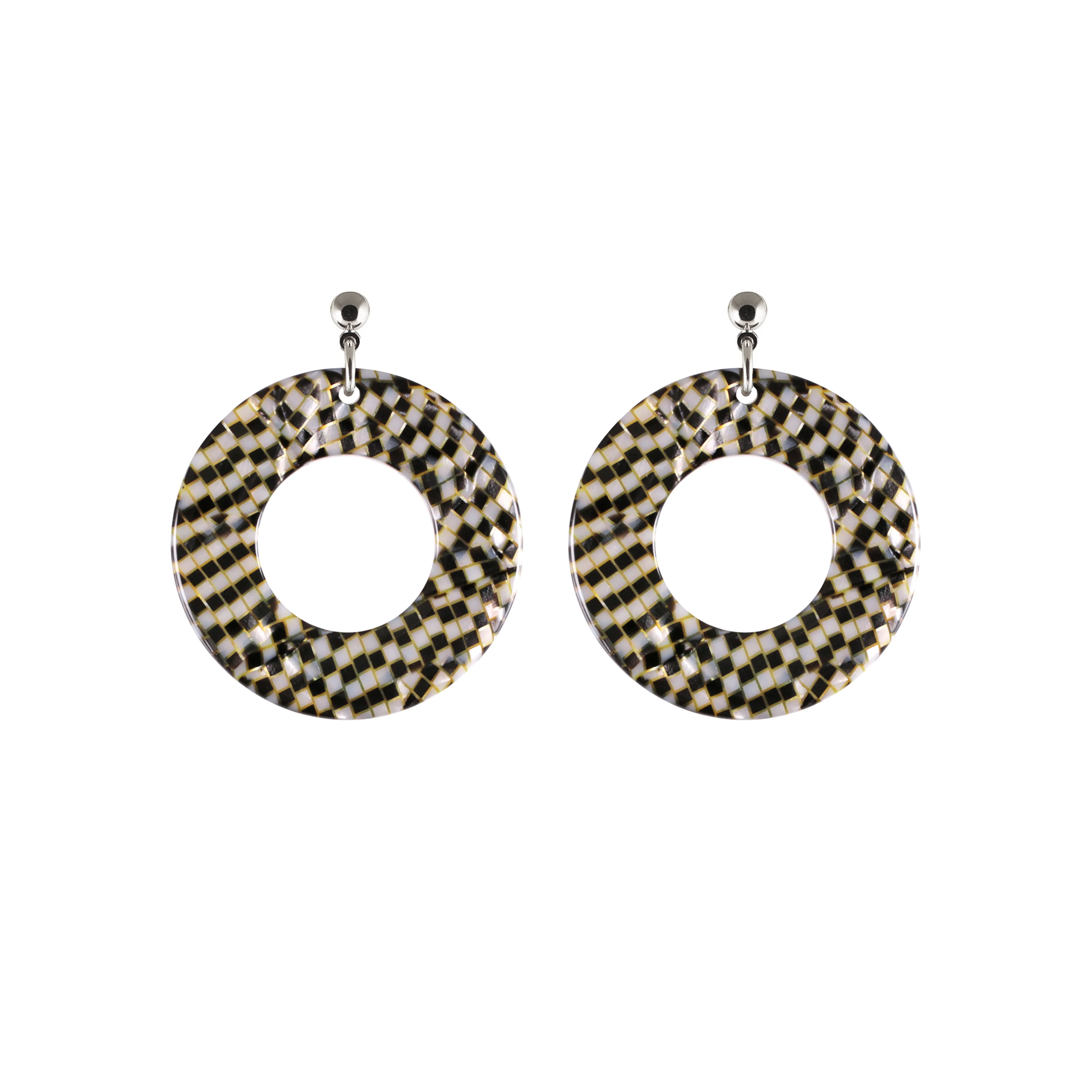 Coco Bold Small Damier Stud Earrings