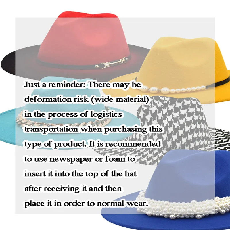 Colorblcok Woolen Jazz Hat