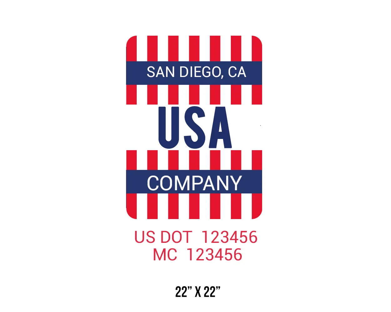Company American  Truck Door Decal (USDOT), 2 Pack