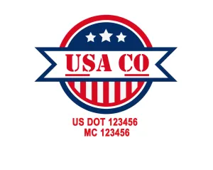 Company American  Truck Door Decal (USDOT), 2 Pack