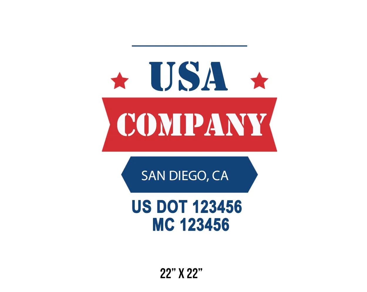Company American  Truck Door Decal (USDOT), 2 Pack