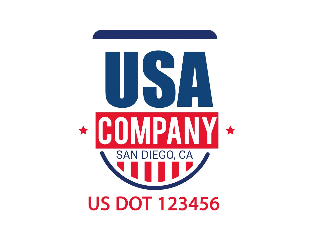 Company American  Truck Door Decal (USDOT), 2 Pack