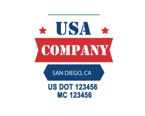 Company American  Truck Door Decal (USDOT), 2 Pack