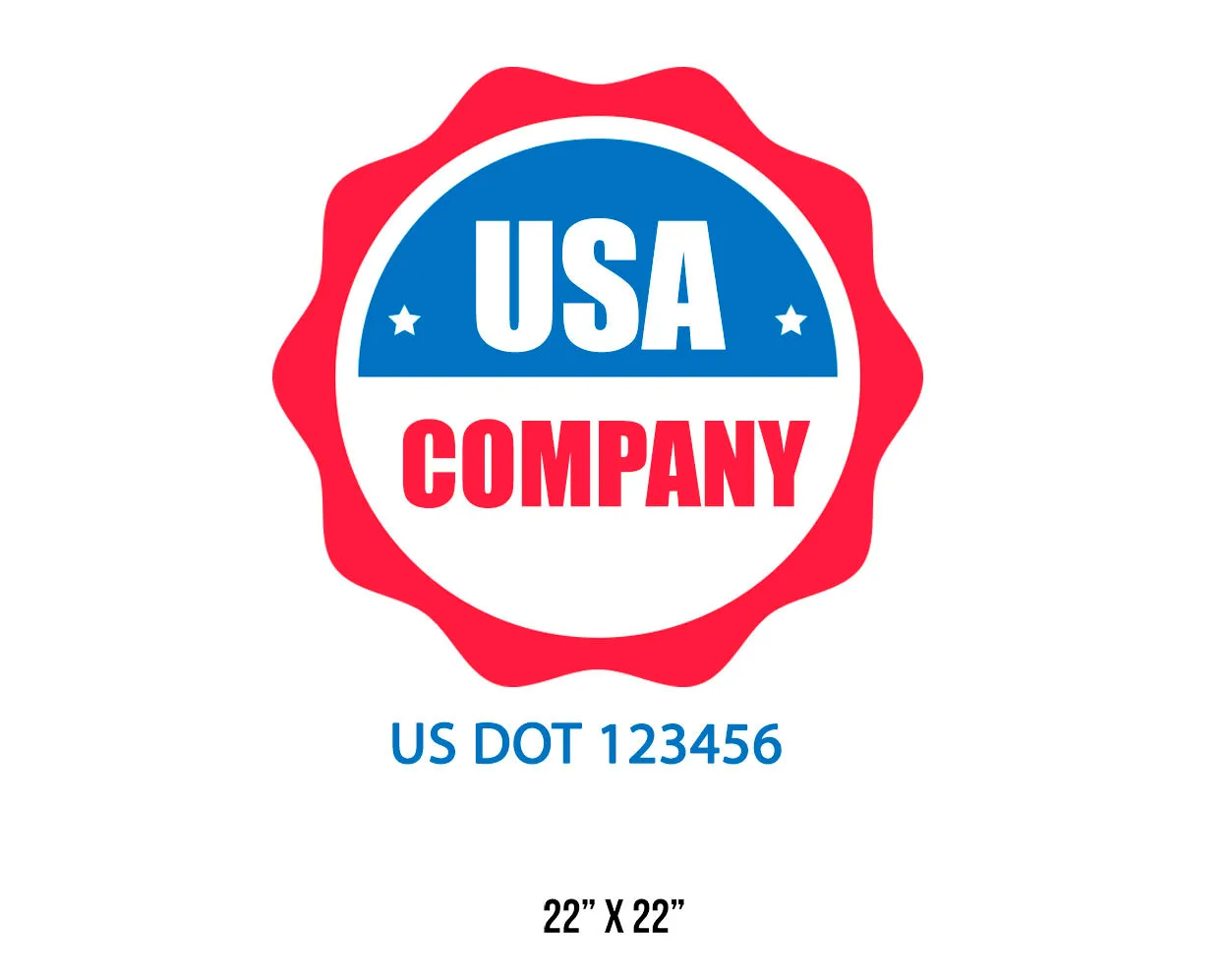 Company American  Truck Door Decal (USDOT), 2 Pack