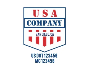 Company American  Truck Door Decal (USDOT), 2 Pack