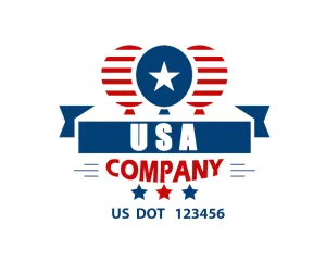 Company American  Truck Door Decal (USDOT), 2 Pack