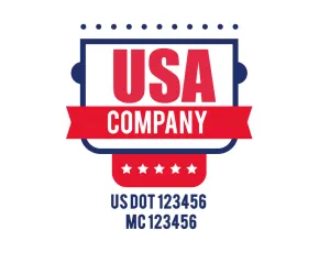 Company American  Truck Door Decal (USDOT), 2 Pack