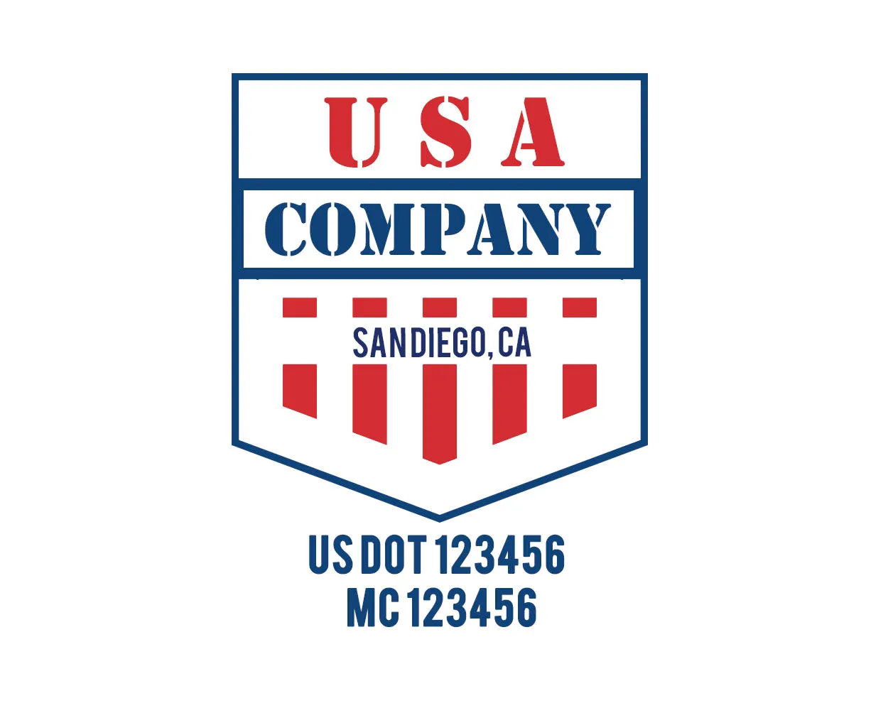 Company American  Truck Door Decal (USDOT), 2 Pack