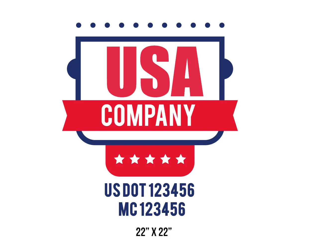 Company American  Truck Door Decal (USDOT), 2 Pack