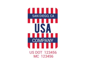 Company American  Truck Door Decal (USDOT), 2 Pack