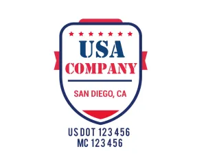 Company American  Truck Door Decal (USDOT), 2 Pack