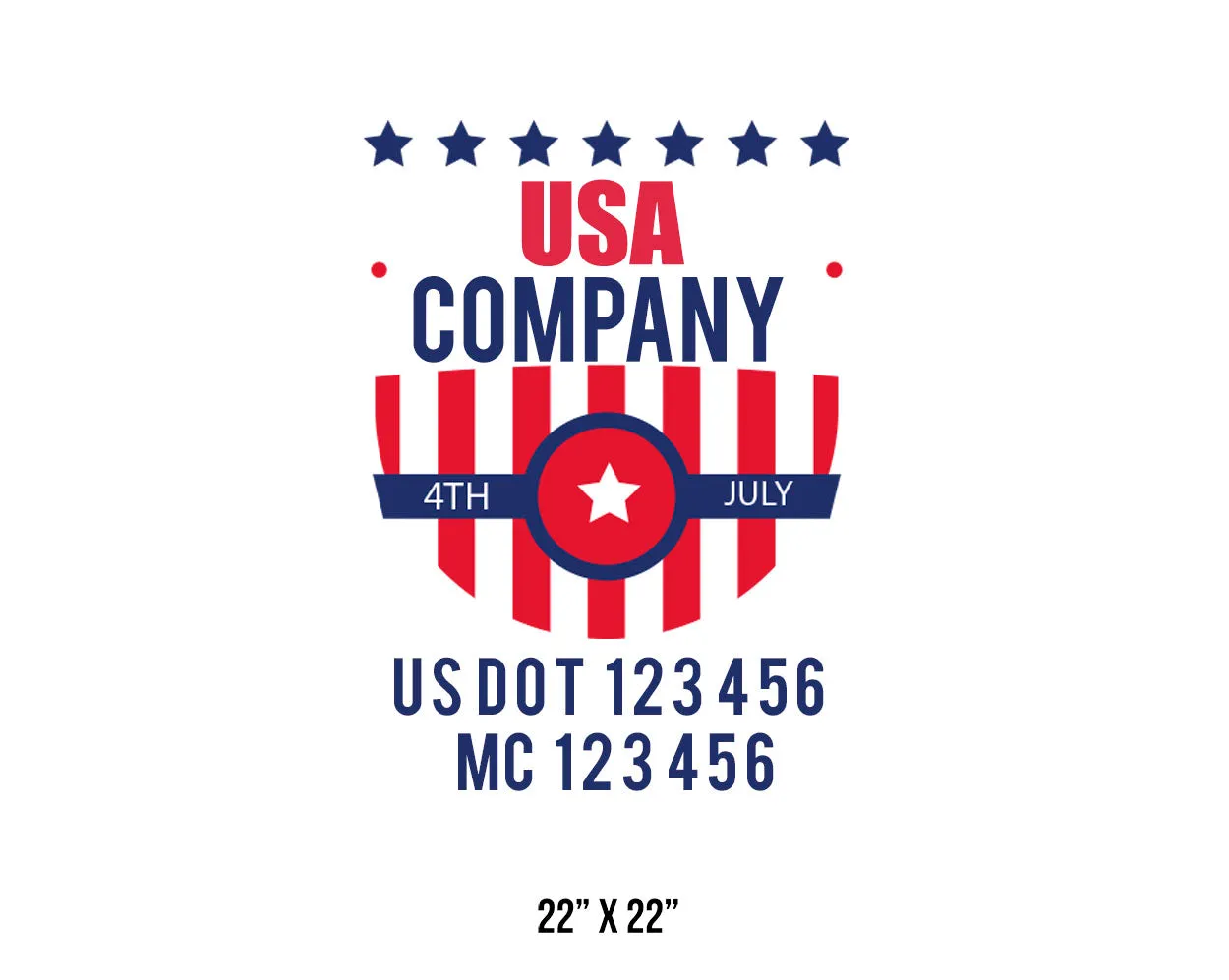 Company American  Truck Door Decal (USDOT), 2 Pack