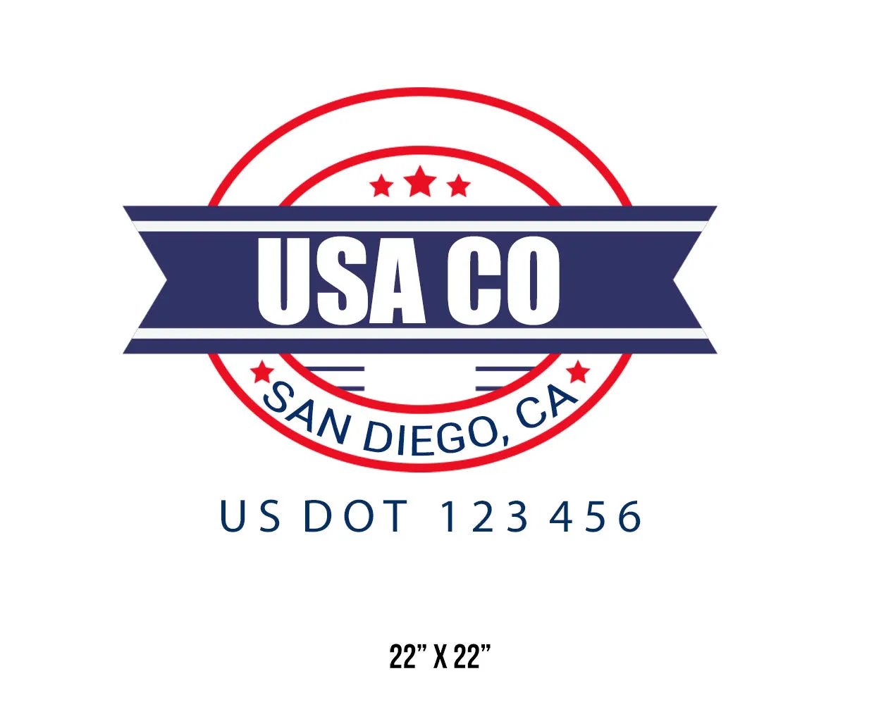 Company American  Truck Door Decal (USDOT), 2 Pack