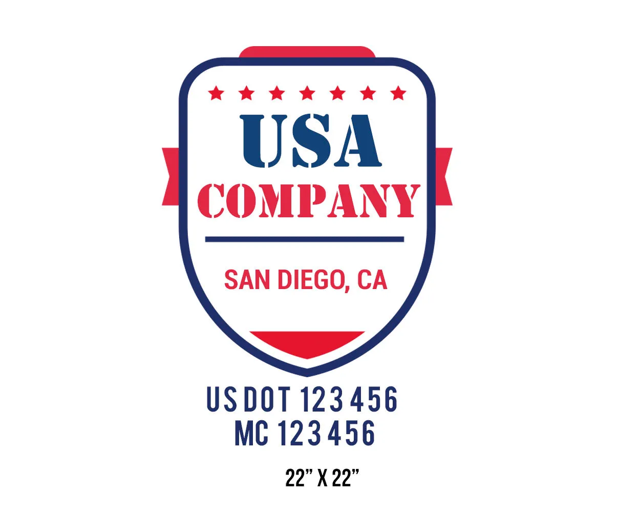 Company American  Truck Door Decal (USDOT), 2 Pack